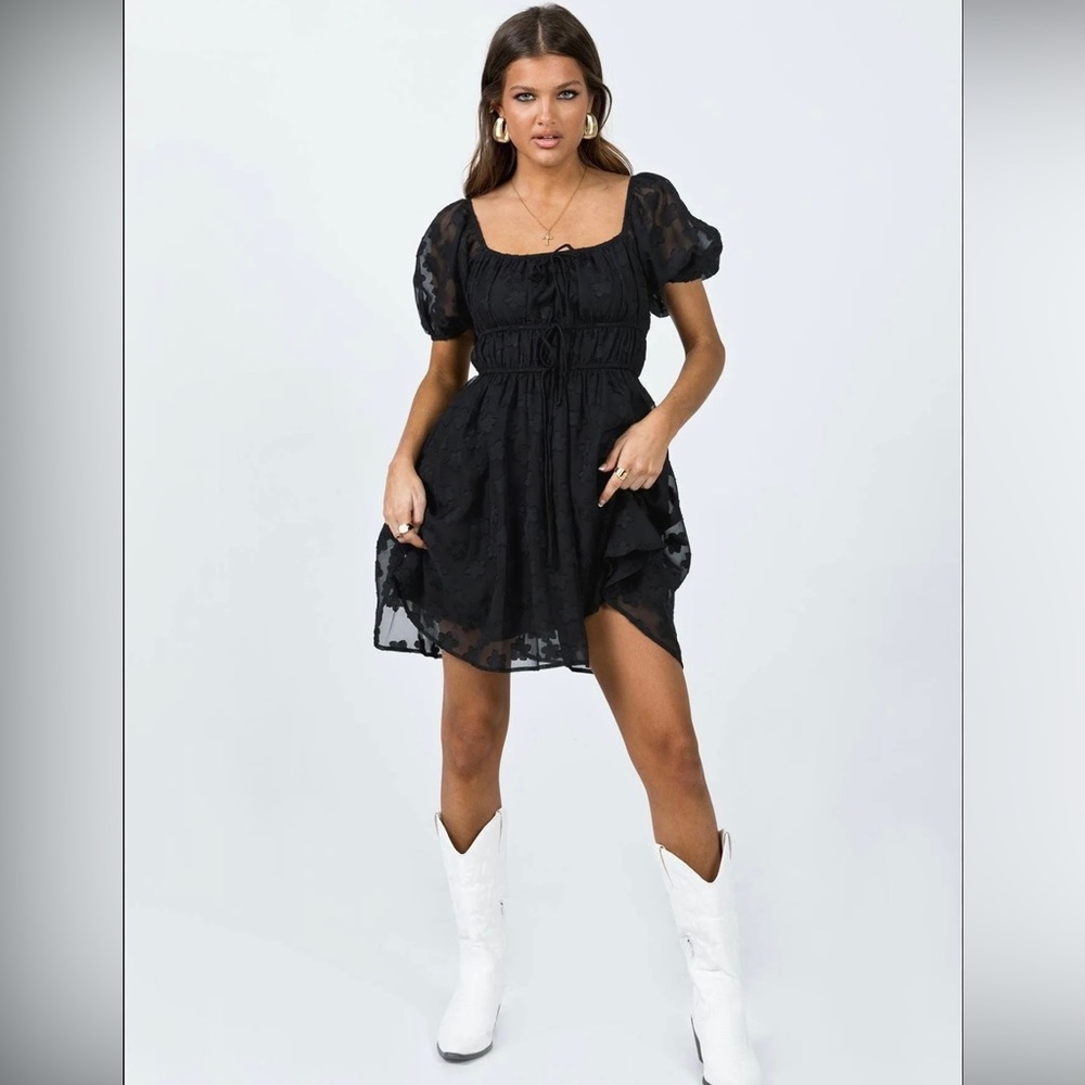 Princess Polly Kenny Mini Dress Black in size US 12 NWT
